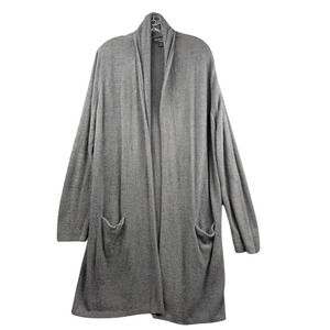 Barefoot Dreams Bamboo Chic Lite Gray Open Front Cardigan Duster Plus Size 2X